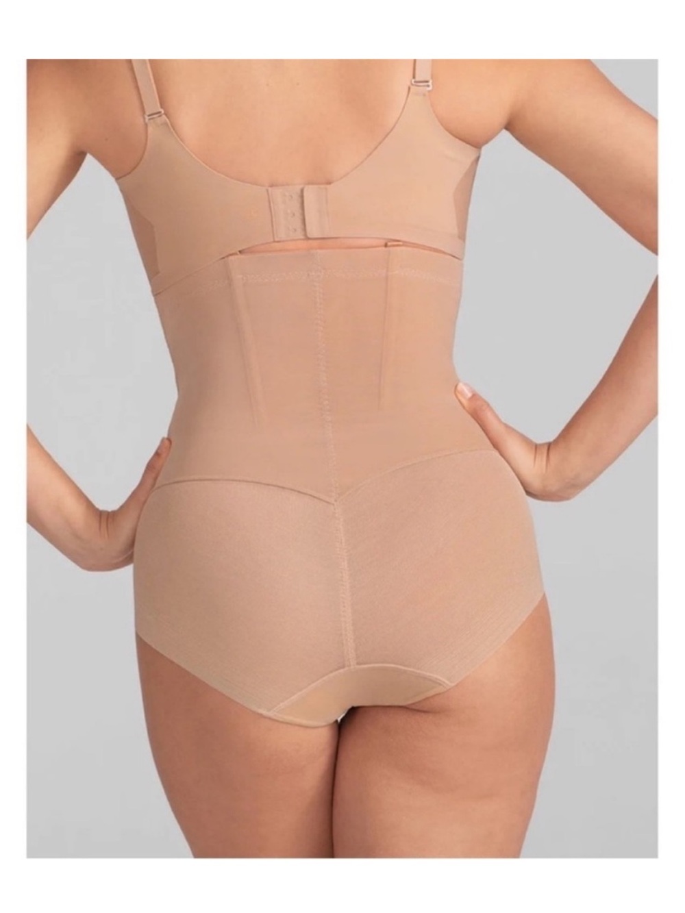 NWT HoneyLove Super Power High Waist Compression Briefs in Sand / Nude Size L - Picture 10 of 11